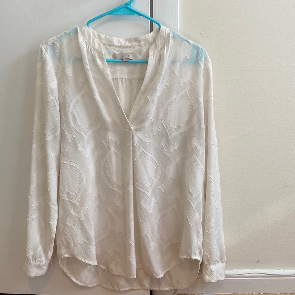 Loft - Cream/white blouse size small